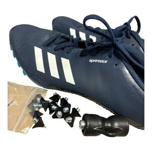 Adidas Men’s Sprintstar Navy and White Athletic Shoes SZ 9.5